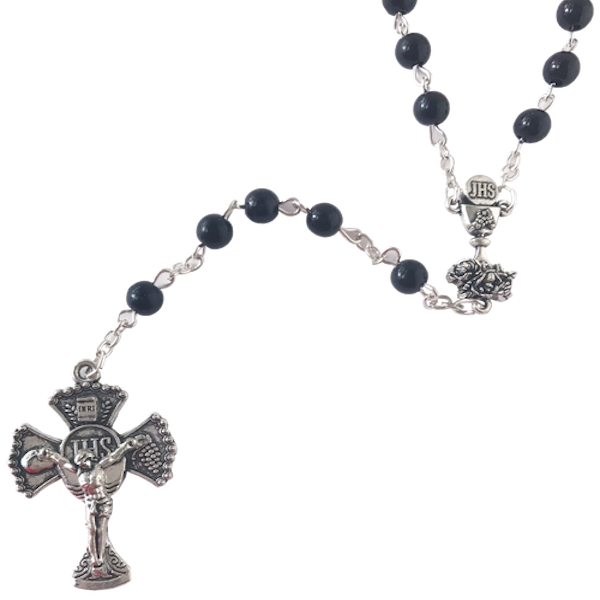 Black First Communion Rosary (600x600), Png Download