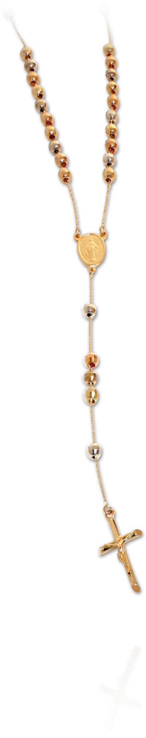 Tri-color Rosary With Diamond Cut Beads - Pendant (1500x1500), Png Download