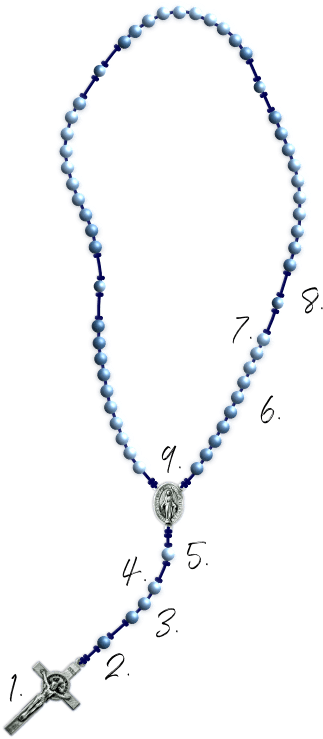 Holding The Center Piece, Pray The Hail, Holy Queen - Necklace (405x769), Png Download