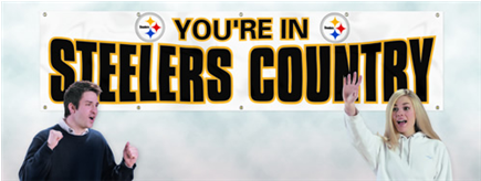 Pittsburgh Steelers White Banner Flag - Party Animal Nfl Giant Banner; Pittsburgh Steelers (434x434), Png Download
