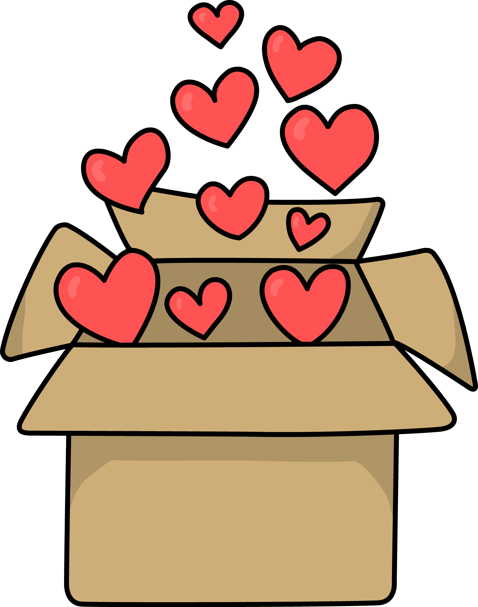 Heart Clipart Box - Love Box Clip Art (1619x2054), Png Download