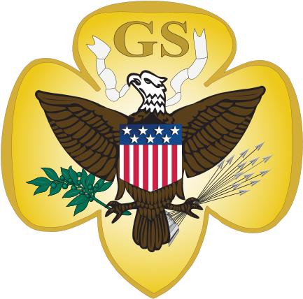 Designed By Juliette Low, The Sole Emblem Of The Girl - Old Girl Scout Logo (440x435), Png Download