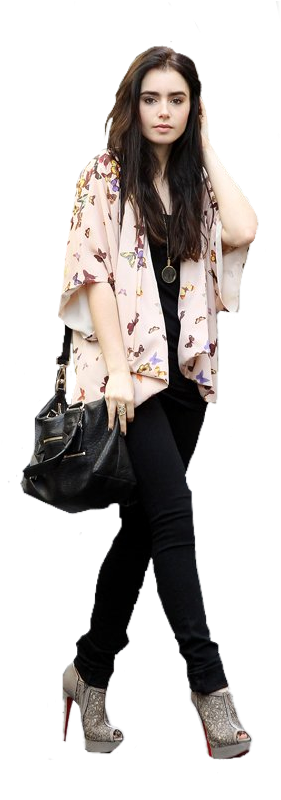 Lily Collins Png By - Lily Collins Look (500x800), Png Download