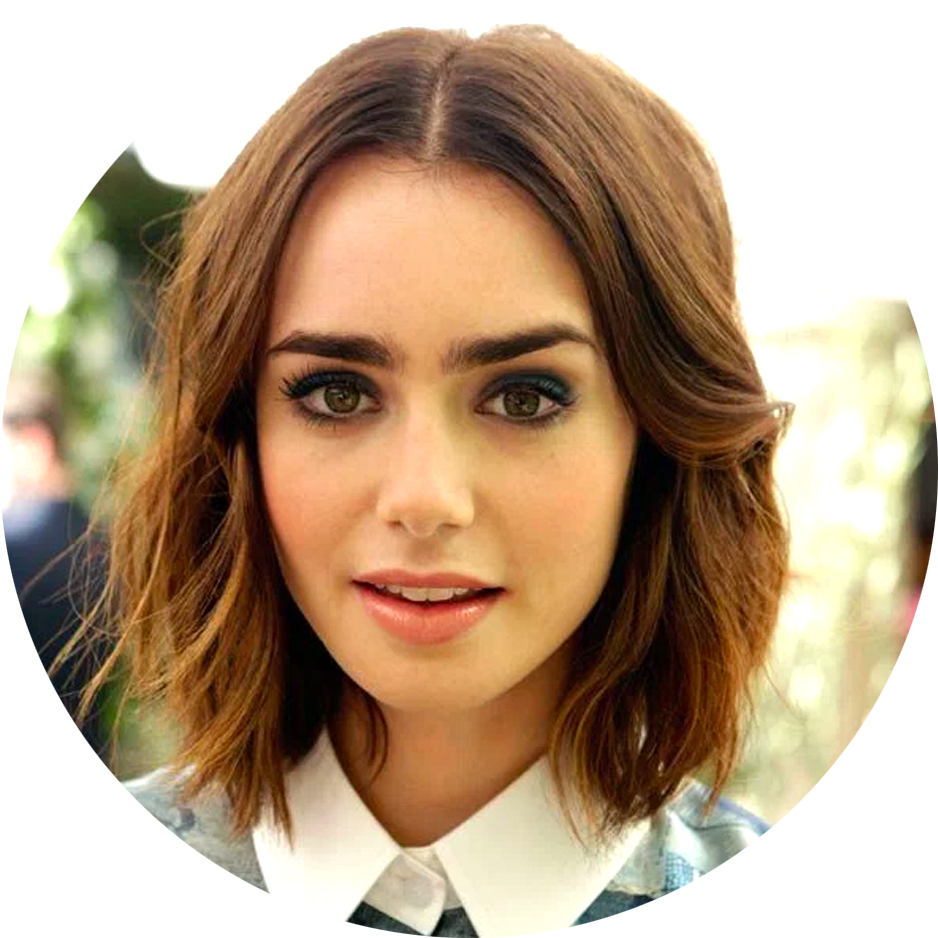 Lily - Chin Length Hair Middle Part (938x938), Png Download