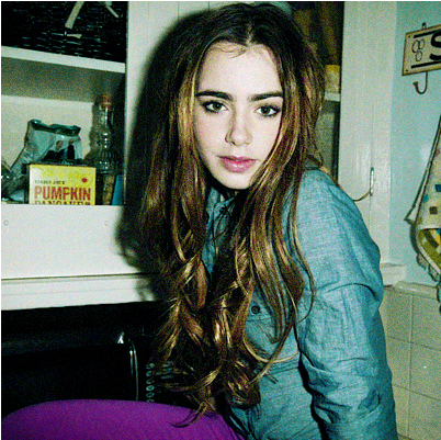 Girl, Lily Collins, And Cute Image - Lily Collins (500x440), Png Download