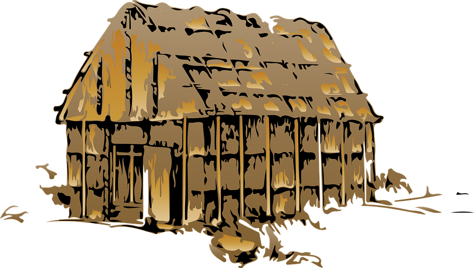 Hut Clipart Rural Village - Background Old House Village (960x544), Png