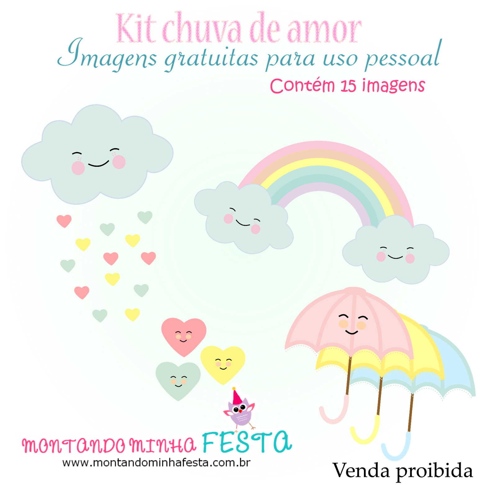Kit Digital Chuva De Amor Grátis, Ideias Chuva De Amor, - Totem De Bolo Para Imprimir Chuva De Bencaos (1600x1564), Png Download