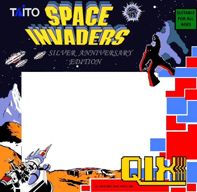Siqix 2 - 5atariage - Space Invaders Bezel Png (800x780), Png Download