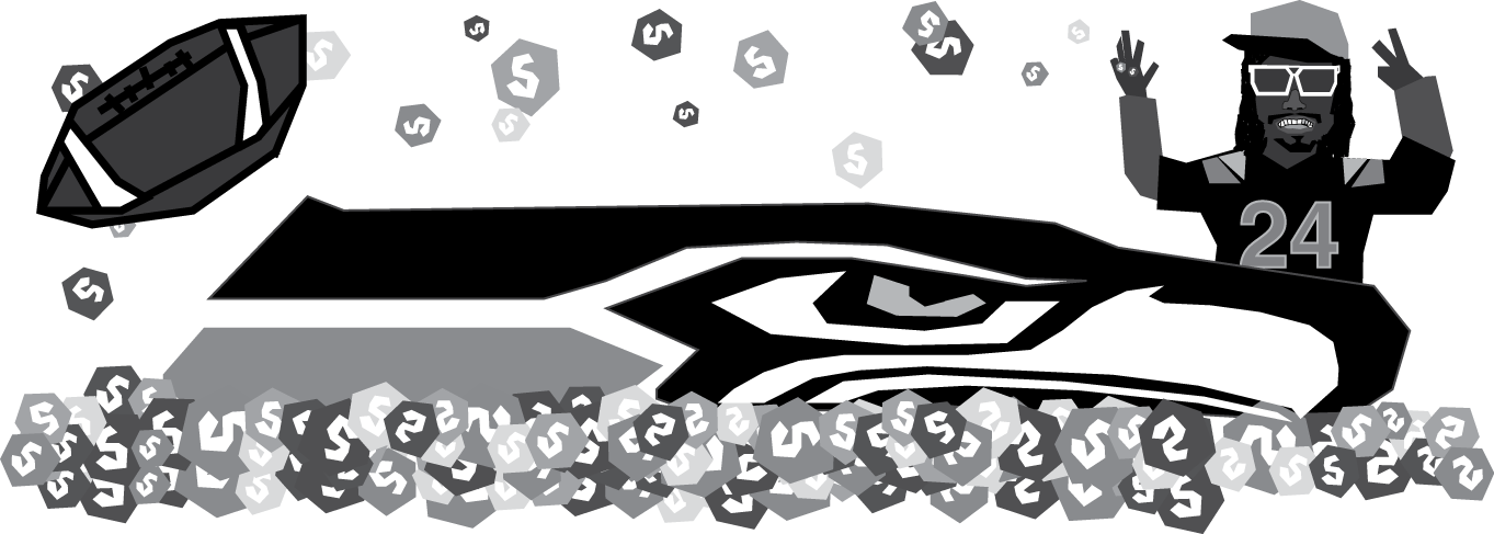 Comparing Marshawn Lynch's Career Moments - Illustration (1363x487), Png Download