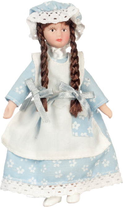 1 Inch Scale Porcelain Country Girl - Doll (1024x1024), Png Download