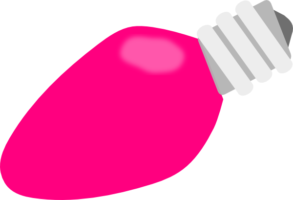 Pink Christmas Light Bulb (600x409), Png Download