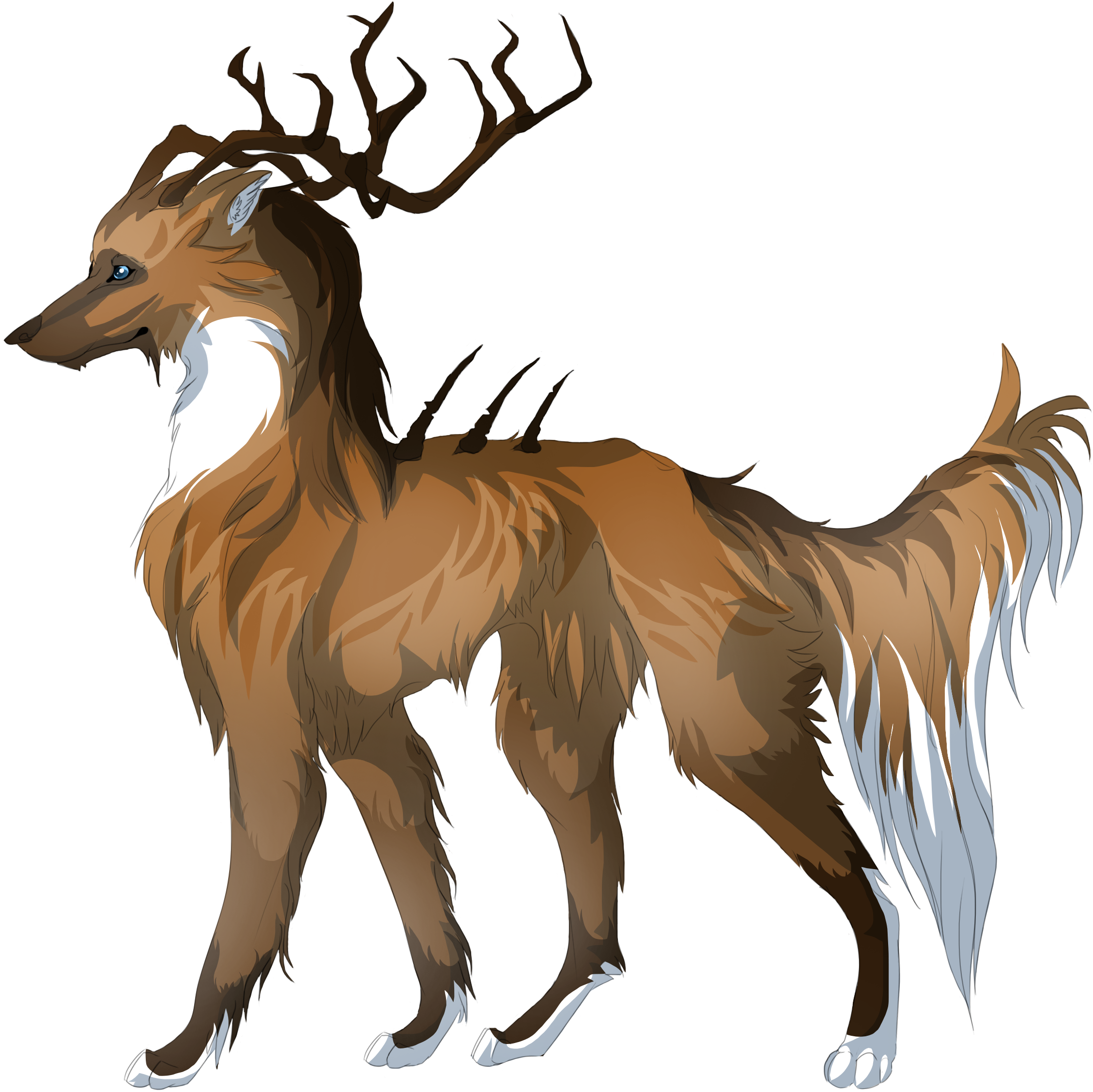 Adoptable Maned Wolf Arikmasus By Seraphic A-d8zjw6u - Wolf With Antlers Art (2343x2283), Png Download