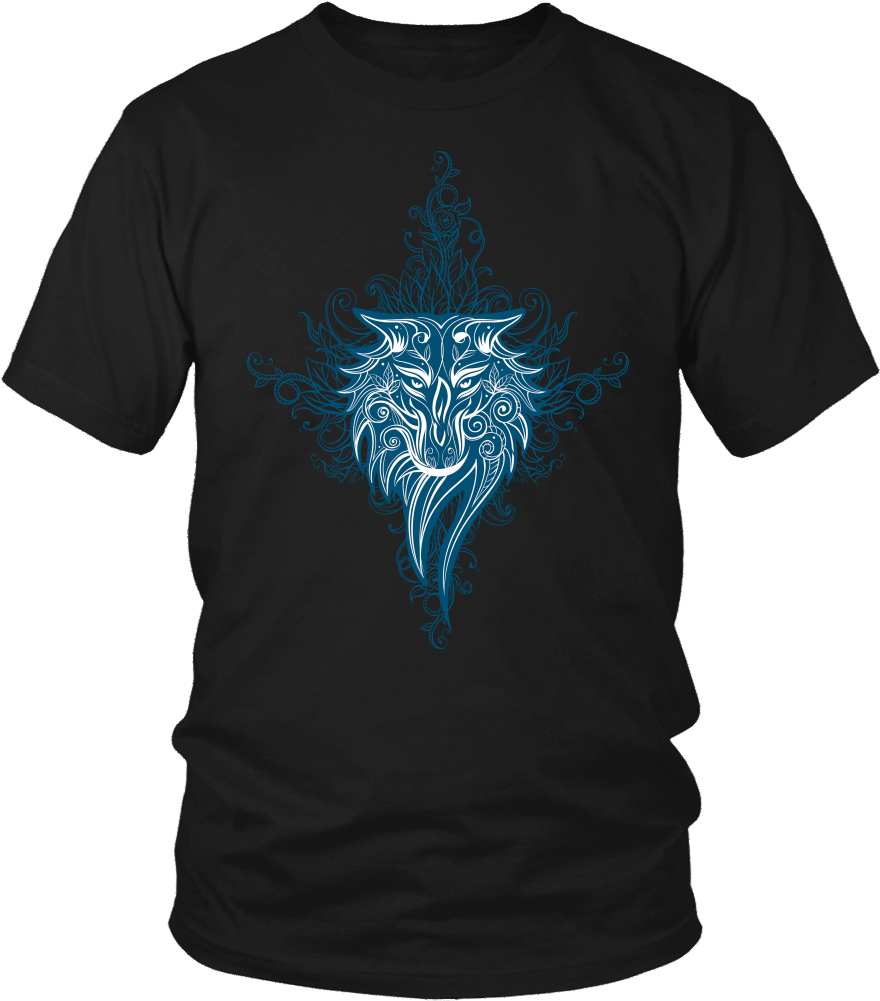 Tribal Wolf - Men - Larry Bernandez T Shirt (1000x1000), Png Download