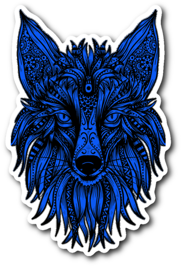 Tribal Fusion Wolf Mask Supreme Stickers Great Geek - Illustration (580x580), Png Download