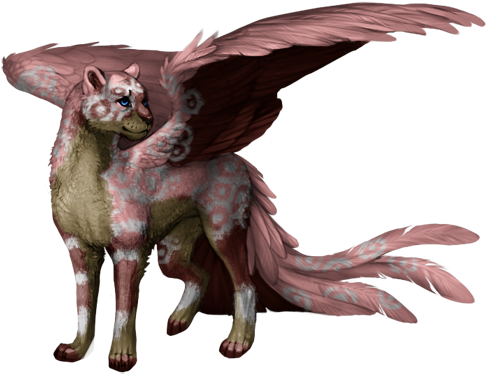 Creature Png - Big Cat With Wings (500x400), Png Download