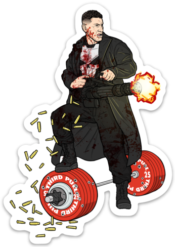 Barbell Punisher Sticker - Clothing (346x488), Png Download