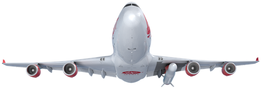 Cosmic Girl Boeing 747 Carrying A Launcherone Rocket - Airbus A380 (580x327), Png Download