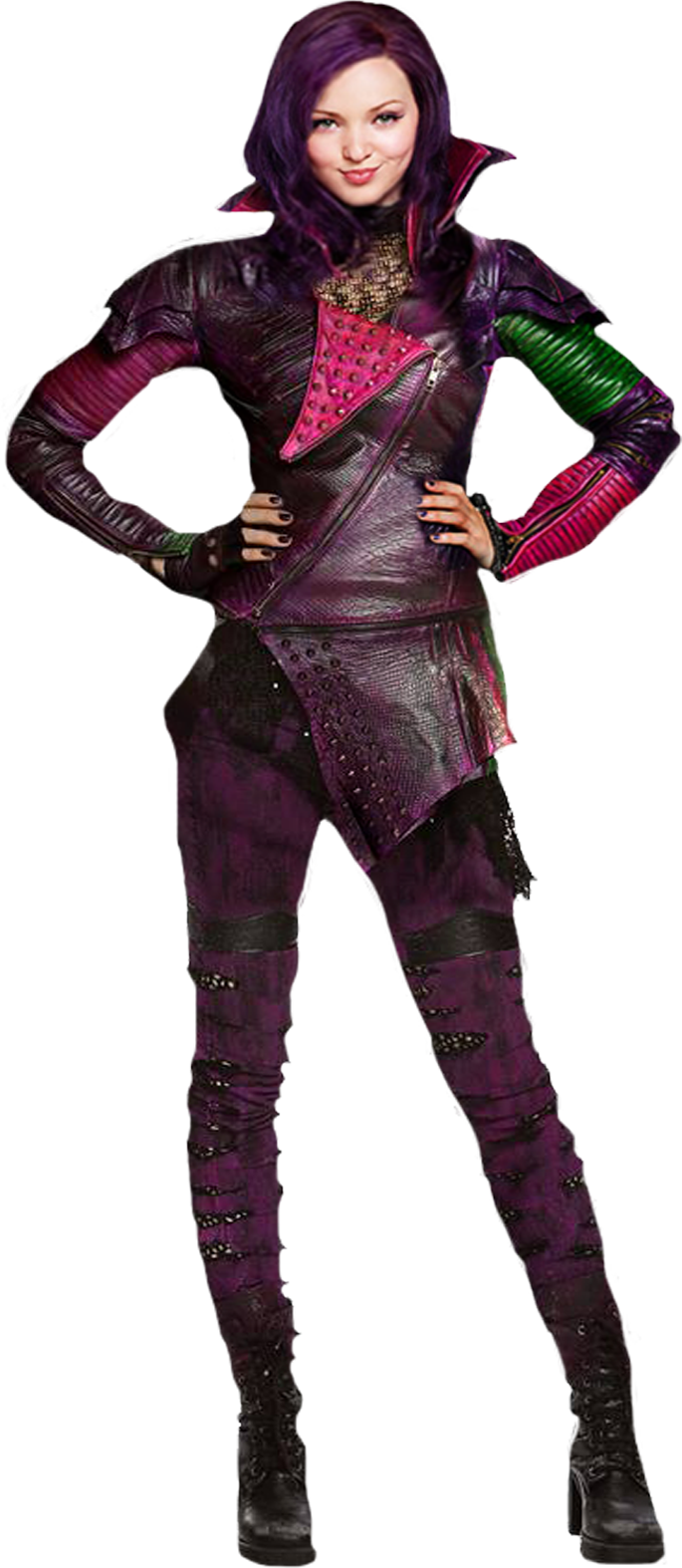 Mal 8 - Descendants Backpack Id Tag Badge With Mal, Purple (685x1574), Png Download