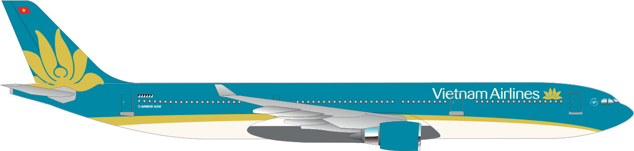 Airbus A330 - Airbus A330 Vietnam Airlines (1303x325), Png Download