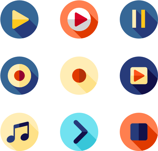 Media Icons - Media Player Icons Png (600x564), Png Download