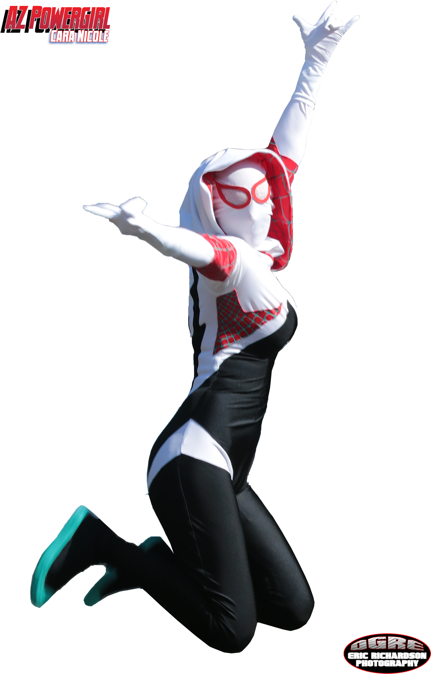 Az Powergirl Spider Gwen Swinging - Superhero (1500x2250), Png Download