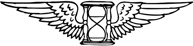 Sand, Outline, Time, Clock, Wings, Hourglass, Timer - Tempus Fugit .jpg Sticker (640x320), Png Download