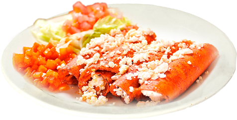 Elabora Con Tortilla De Maiz Bañada En Alguna Salsa - Enchiladas Png (526x263), Png Download