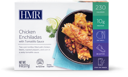 Picture Of Chicken Enchiladas With Tomatillo Sauce - Hmr Diet (550x412), Png Download