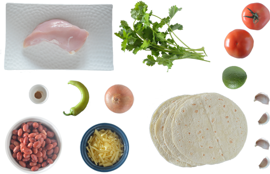 Chicken & Kidney Bean Enchiladas Ingredients - Enchilada (570x380), Png Download