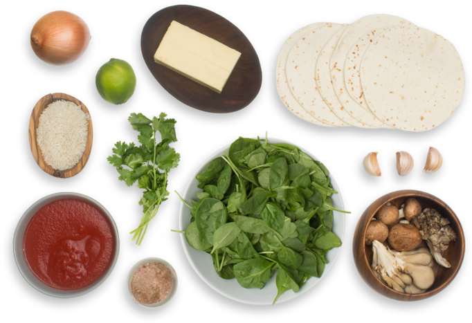 Cheesy Enchiladas Rojas With Mixed Mushrooms & Spinach - Vegetarian Cuisine (700x477), Png Download