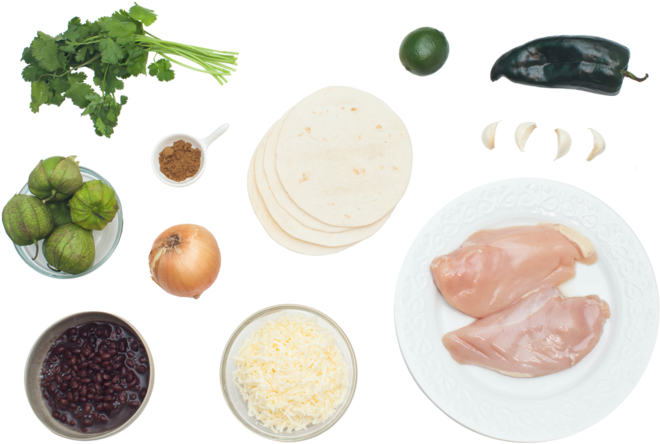 Chicken & Black Bean Enchiladas With Roasted Salsa - Superfood (700x477), Png Download