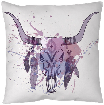 Vector Illustration Of Bull Skull With Feathers And - Art Print: Z's Vector Illustration Of Electric Guitar (400x400), Png Download