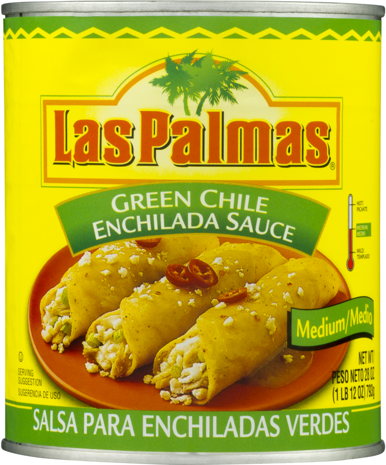 Las Palmas Medium Green Chile Enchilada Sauce 28 Ounce - Las Palmas Green Enchilada Sauce 28 Oz (1600x1600), Png Download