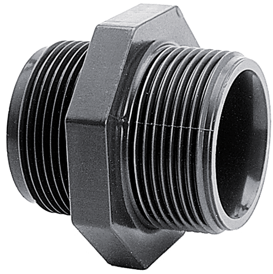 Praher Hexagon Nipple Bsp, Grey - Doppelnippel, Pvc...(doppelnippel: 2 Zoll X 2 Zoll (1200x1200), Png Download