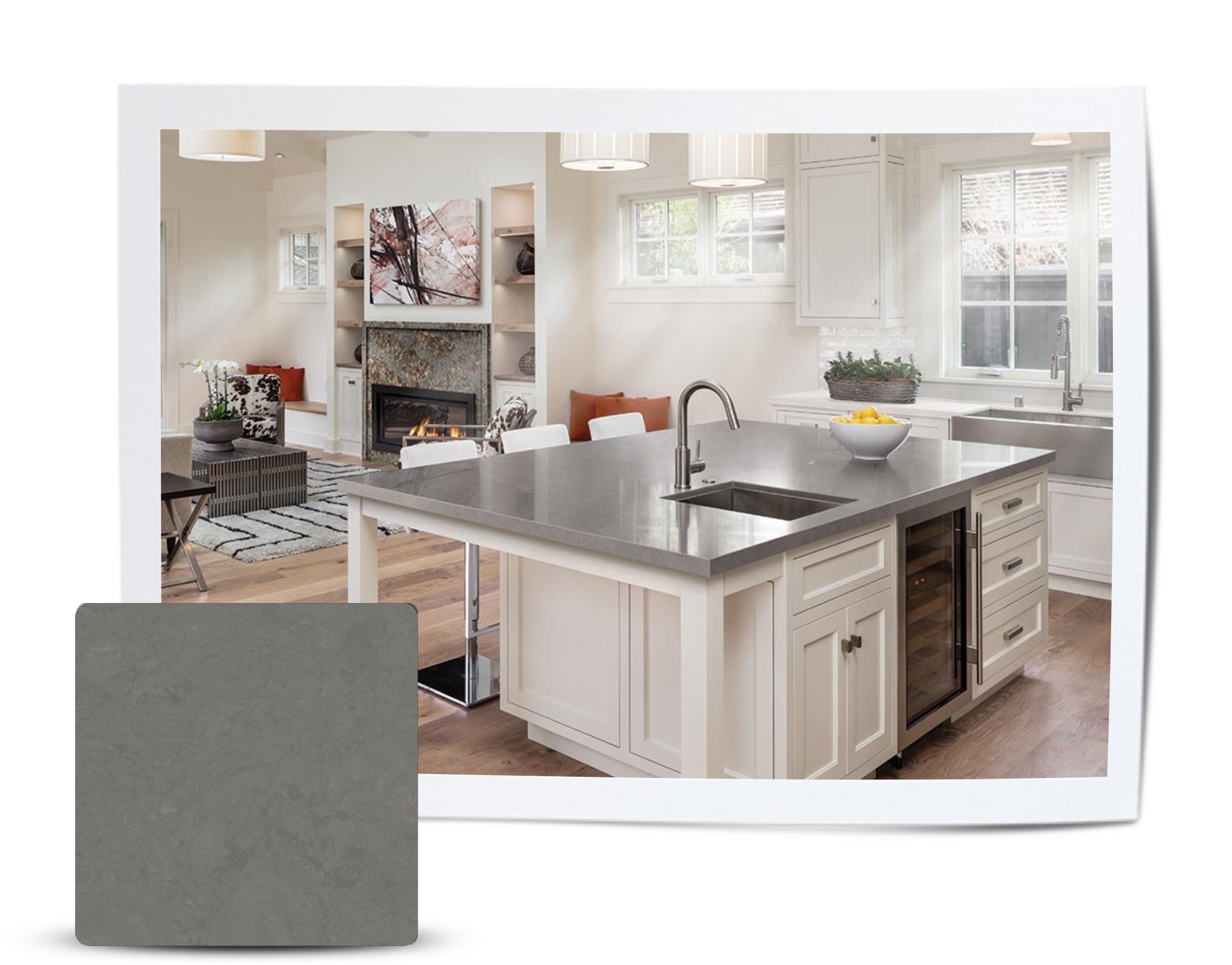 Carrick Polaroid - Cambria Carrick Matte Countertops (2213x1733), Png Download