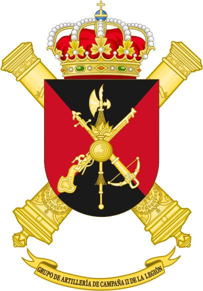 Field Artillery Group Ii Of The Legion, Spanish Army - Band Coat Of Arms (417x599), Png Download