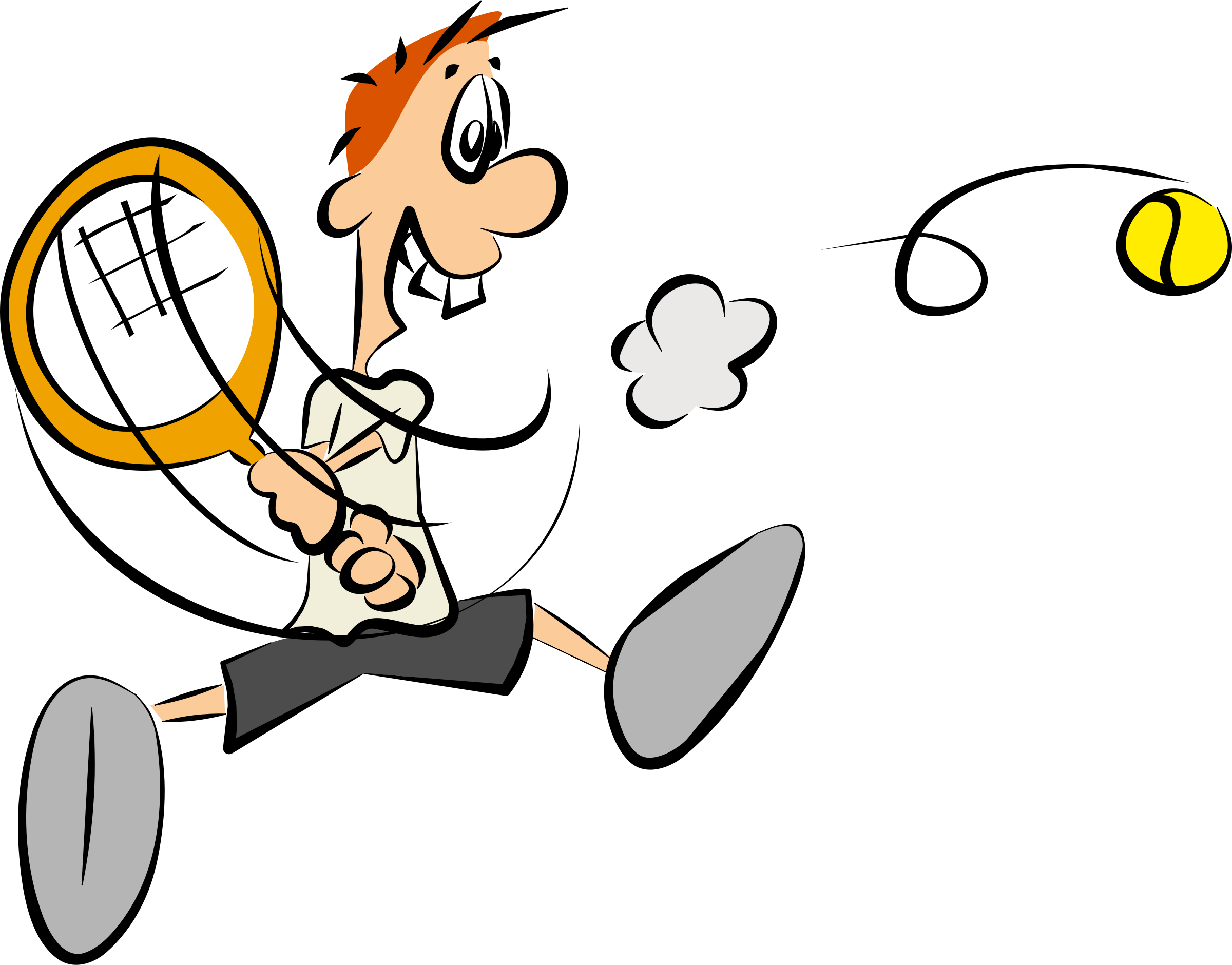 This Free Icons Png Design Of Cartoon Tennis Player (2400x1880), Png Download