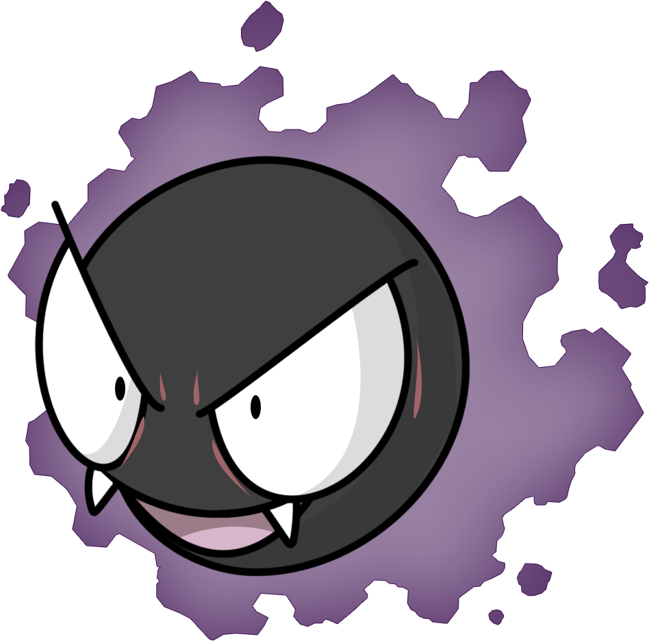 Pokemon Gastly Ghost Freetoedit - Gastly Pokemon Silhouette (1024x1024), Png Download