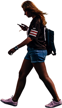Girl Walking Png (327x480), Png Download