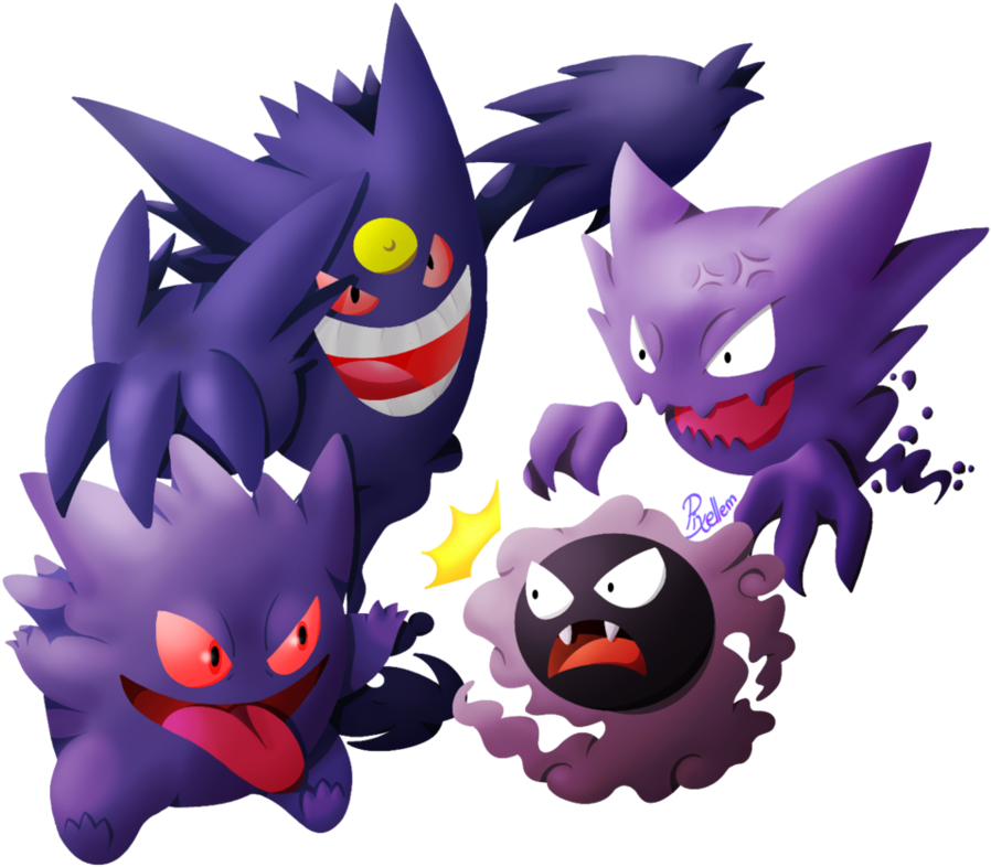 Gastly Line By Pixellem On Deviantart - Gastly Haunter Gengar (960x832), Png Download