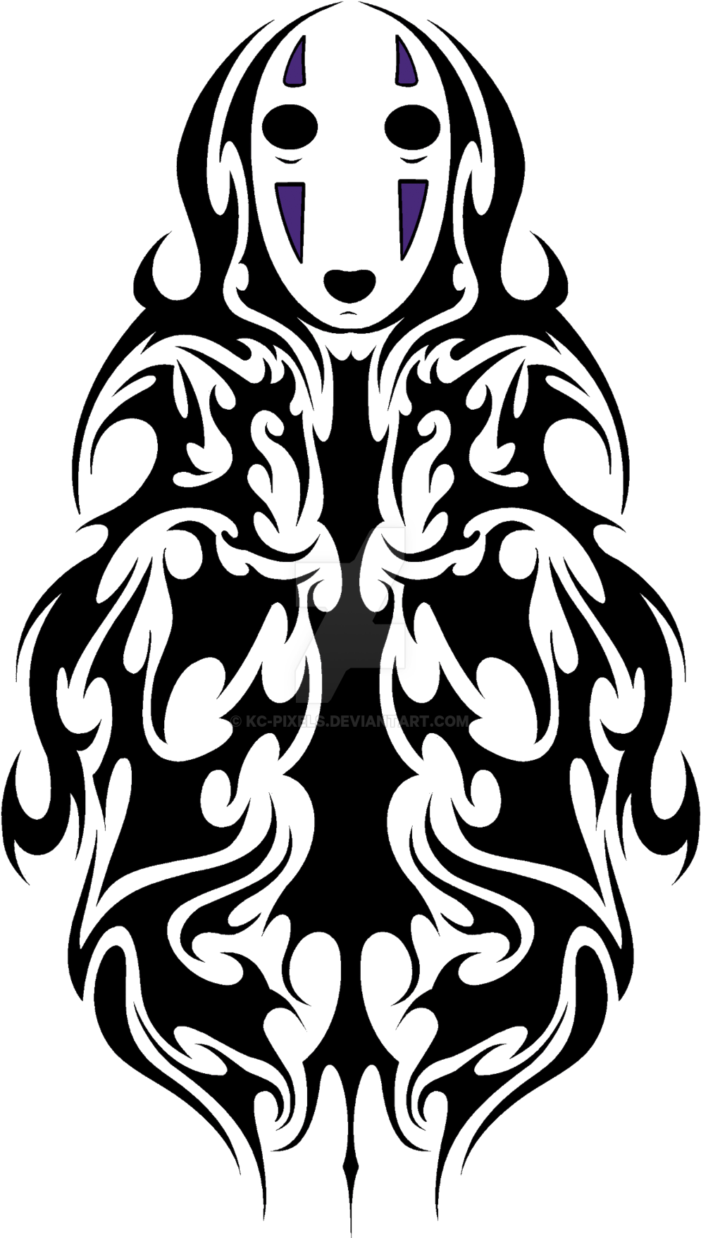 No Face Tribal Design By Kc - Totoro Tribal (1024x1767), Png Download