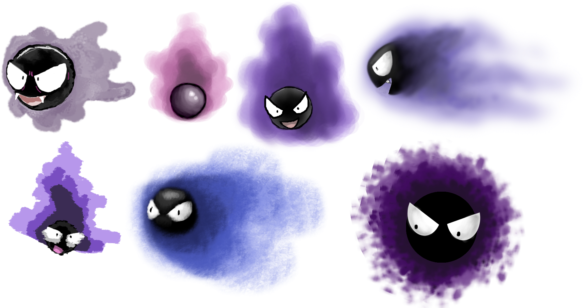 Gastly - Cartoon (2040x1058), Png Download