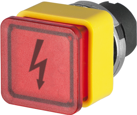 Red Square Projecting Push Button Illuminated With - Light-emitting Diode (500x400), Png Download