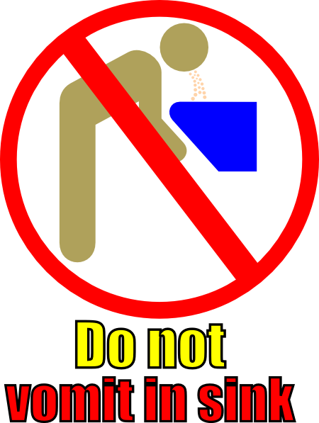 Do Not Vomit In Sink Clip Art - Clip Art (450x597), Png Download