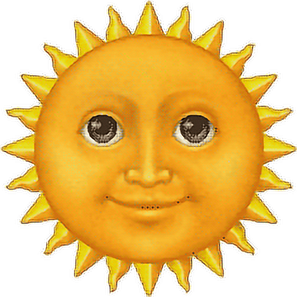 Emoji Sun Face Tumblr - Sun Emoji Png (1024x1024), Png Download