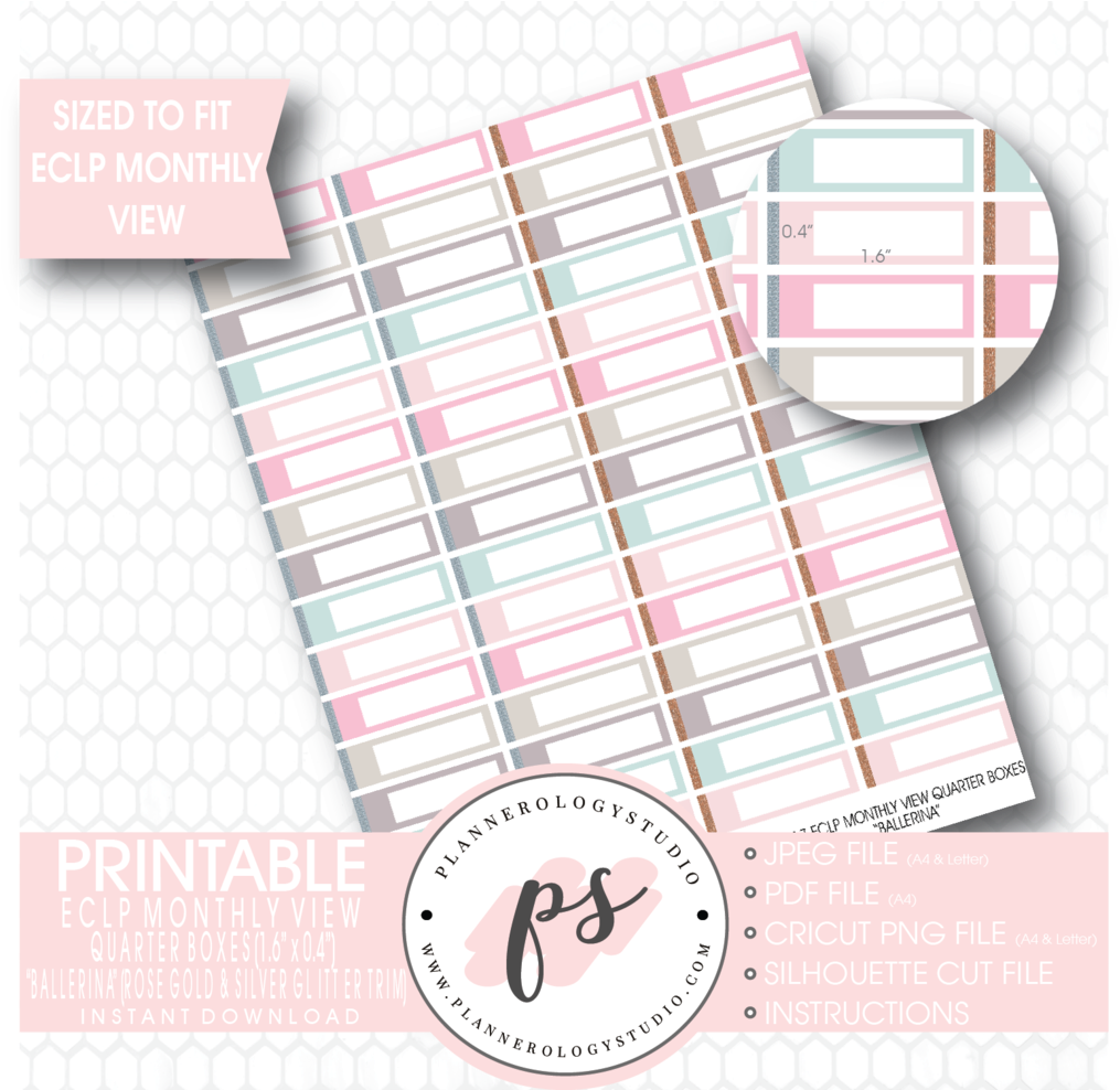 "ballerina" Rose Gold & Silver Glitter Trim Monthly - Sticker (1024x987), Png Download
