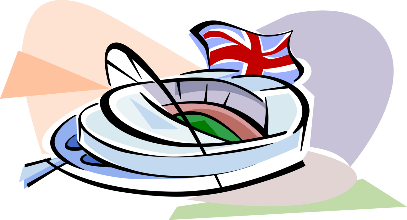 Vector Illustration Of Wembley Football Stadium, Wembley, (1295x700), Png Download
