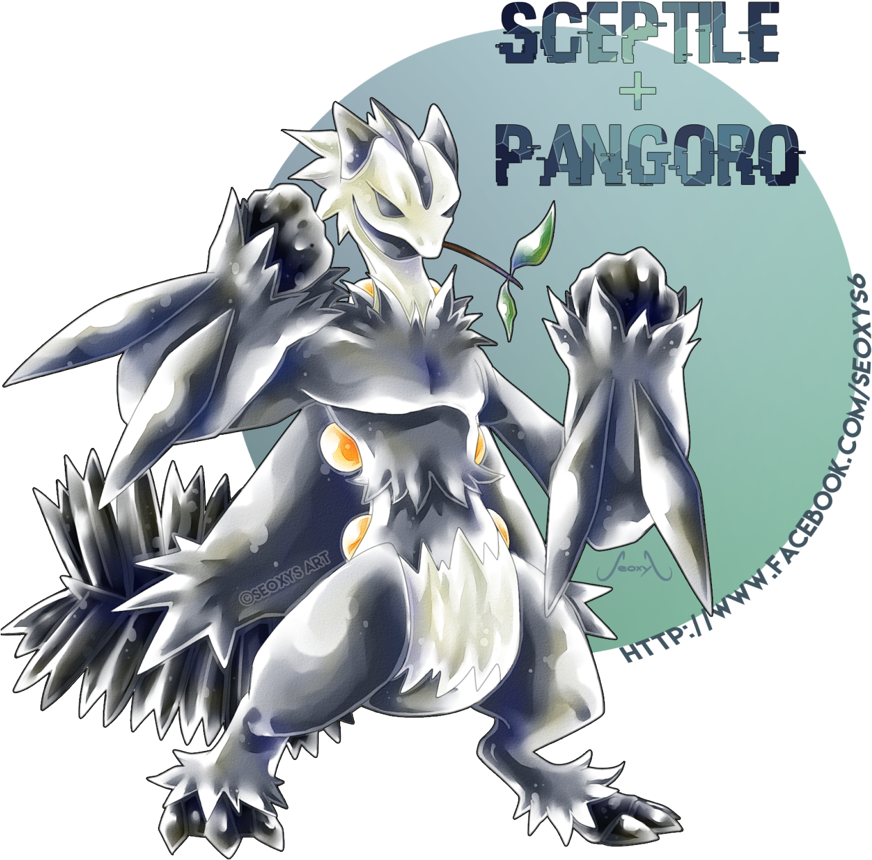 Sceptile Pangoro For More Of My Pokémon Fusion Or Artworks - Illustration (1280x1273), Png Download