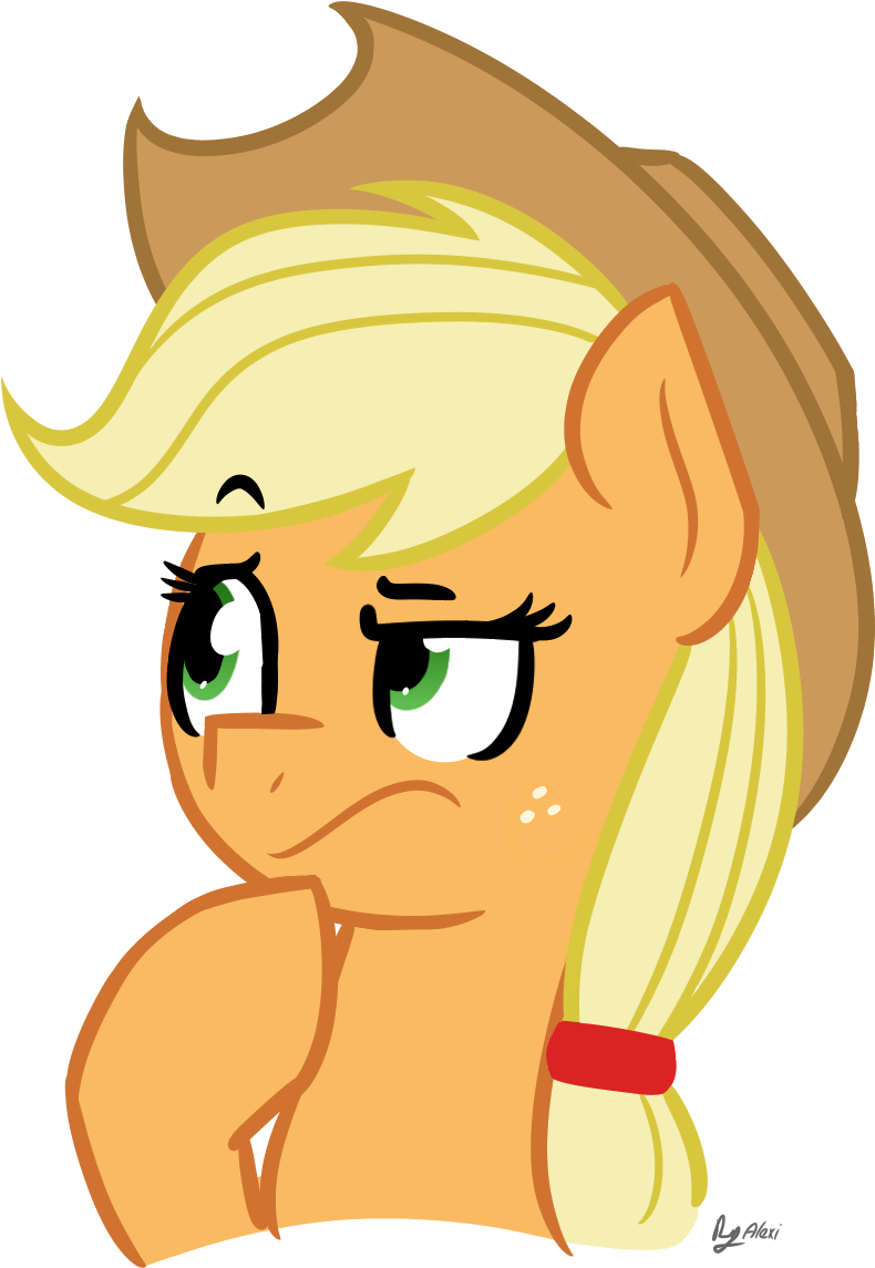 Thinking Transparent Character - Mlp Applejack Emoji (900x1200), Png Download