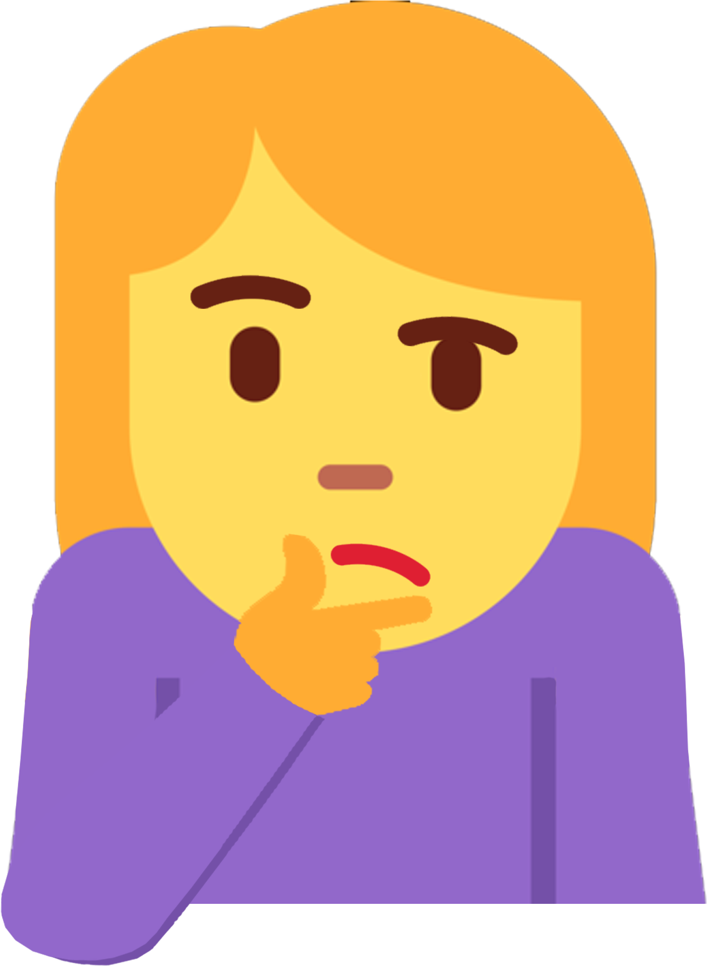 Thinkin - - Women Thinking Emoji Transparent (2000x2000), Png Download
